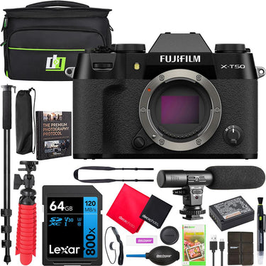 Fujifilm X-T50 Mirrorless Interchangeable Lens Digital Camera Body - Black + Bundle