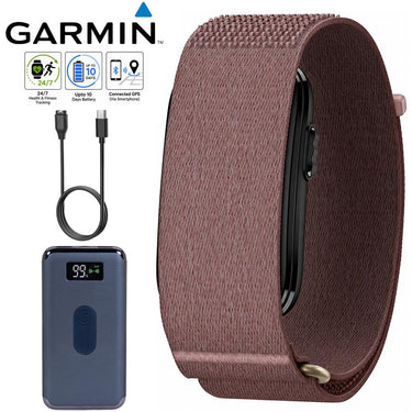 Garmin L-XL CIRQA Smart Band Health + Fitness Tracker, Mauve w/ Accessories Bundle