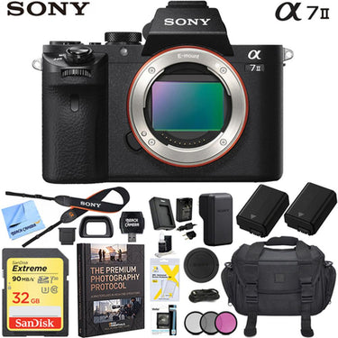 Sony Alpha a7 II Full-Frame Mirrorless Digital Camera Body 24MP HD (Black) Pro Bundle