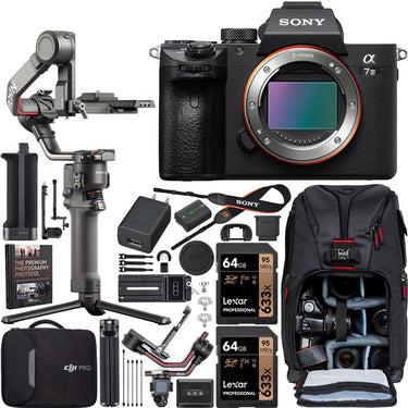 Sony a7 III Mirrorless Camera Full Frame Body + DJI RS 2 Gimbal Filmmaker's Kit