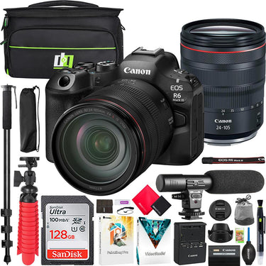 Canon EOS R6 Mark III Mirrorless Camera with RF 24-105mm F4 L IS USM Lens Kit Bundle
