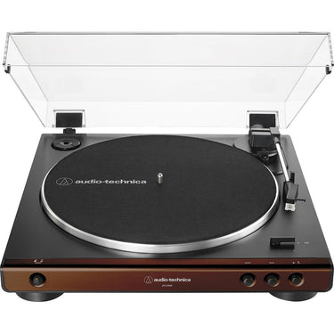 Audio-Technica AT-LP60X-BW Fully Automatic Belt-Drive Stereo Turntable 33-1/3 & 45 RPM - Brown