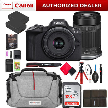 Canon EOS R50 Mirrorless Camera 2 Lens Kit 18-45mm + 55-210mm IS STM Essential Bundle