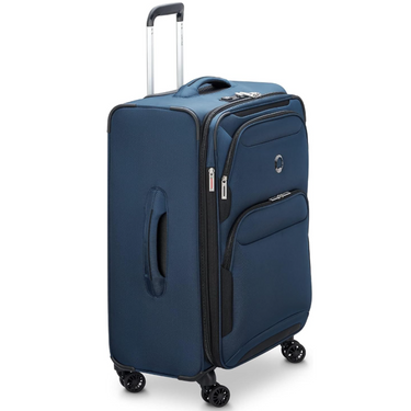 Delsey Sky Max 2.0 Softside Expandable Luggage with Spinner Wheels, Blue, 24 Inch