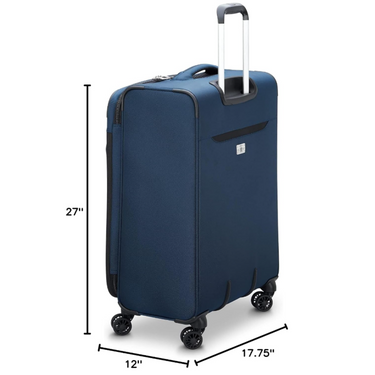 Delsey Sky Max 2.0 Softside Expandable Luggage with Spinner Wheels, Blue, 24 Inch
