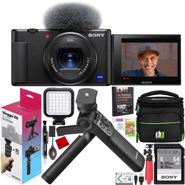 Sony ZV-1 Digital 4K Video Camera Vlogger Creator's Kit ACCVC1 Shooting Grip Bundle