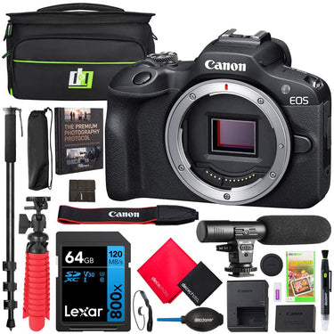 Canon EOS R100 Mirrorless Camera Body 24.1 MP 4K APS-C Kit with Pro Accessory Bundle