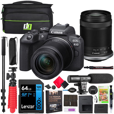 Canon EOS R10 Mirrorless Camera with RF-S 18-150mm F3.5-6.3 IS STM Lens Kit Pro Bundle