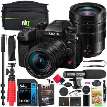 Panasonic LUMIX GH7 Mirrorless Micro Four Thirds Camera + 12-60mm Lens Kit DC-GH7LK Bundle