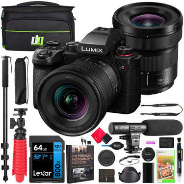 Panasonic LUMIX S5II Full Frame Mirrorless Camera Body with 14-28mm Lens Kit Bundle