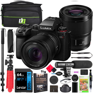 Panasonic LUMIX S5II Full Frame Mirrorless Camera Body with 35mm F1.8 Lens Kit Bundle