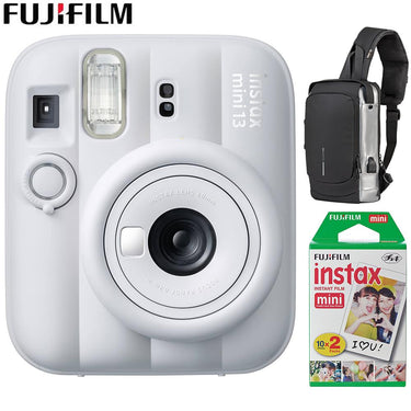 Fujifilm Instax Mini 13 Instant Camera Clay White with Sling Backpack Bundle