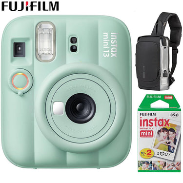 Fujifilm Instax Mini 13 Instant Camera Lagoon Green with Sling Backpack Bundle