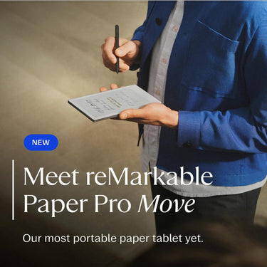 reMarkable Paper Pro Move with Marker Plus and Black Leather Book Folio - Refurbished