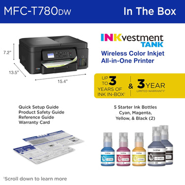 Brother INKvestment Tank 780 Wireless Color Inkjet All-in-One Printer (MFC-T780DW)