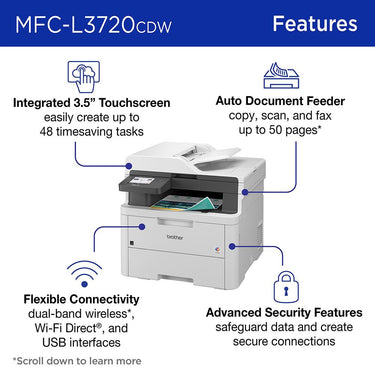 Brother Digital Color All-in-One Printer with 26 Month Protection Bundle