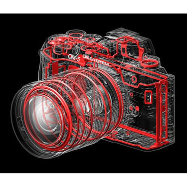 OM SYSTEM Olympus OM-5 Mark II 20.4MP 4K Video Digital Camera Body; Black + Hiking Bundle