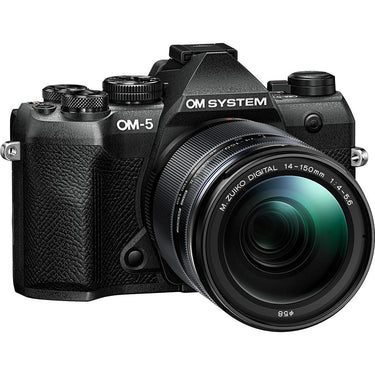 OM SYSTEM Olympus OM-5 Mark II Camera with M.ZUIKO 14-150mm Lens; Black + Hiking Bundle
