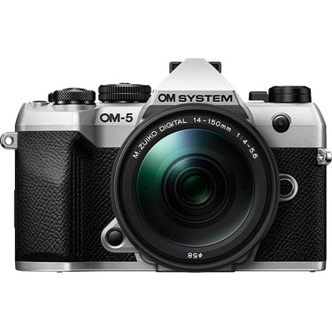 OM SYSTEM Olympus OM-5 Mark II Camera with M.ZUIKO 14-150mm Lens; Silver + Hiking Bundle