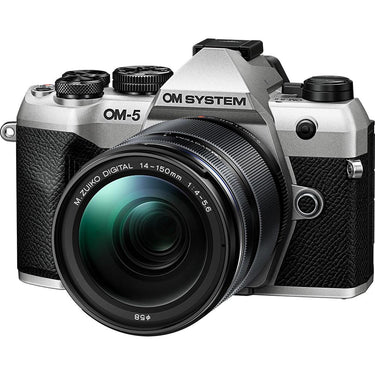 OM SYSTEM Olympus OM-5 Mark II Camera with M.ZUIKO 14-150mm Lens; Silver + Hiking Bundle