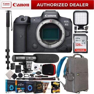 Canon EOS R5 Full Frame Mirrorless Camera with 8K Video 45MP CMOS Sensor Body Bundle