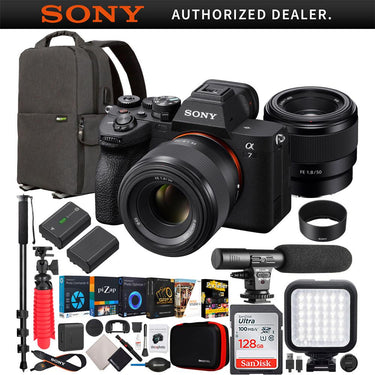 Sony a7 IV Full Frame Mirrorless Camera + FE 50mm F1.8 Lens Kit SEL50F18F Bundle