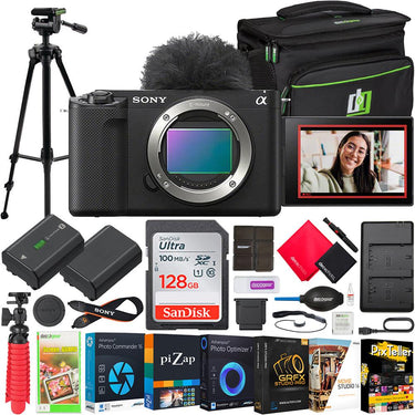 Sony ZV-E1 Full Frame Mirrorless Vlog Camera Body ILCZV-E1/B + Accessories Kit Bundle