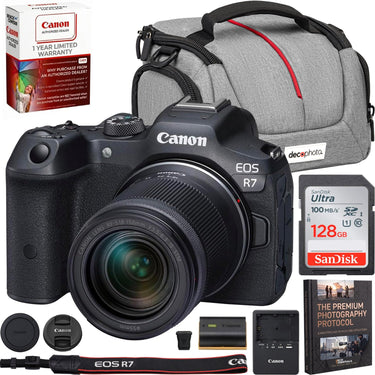 Canon EOS R7 Mirrorless Camera + RF-S 18-150MM F3.5-6.3 Lens + Accessories Bundle