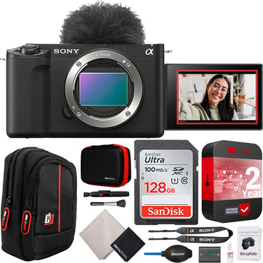 Sony ZV-E1 Full Frame Mirrorless Vlog Camera Body Black + Extended Warranty Bundle