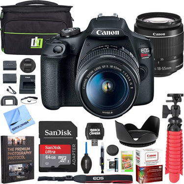 Canon T7 EOS Rebel DSLR Camera EF-S 18-55mm f/3.5-5.6 IS II Lens 2 Battery Bundle