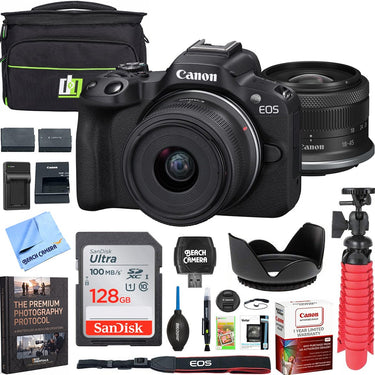 Canon EOS R50 Mirrorless Camera Black + 18-45mm IS STM Lens Kit Premier Bundle