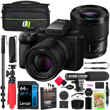 Panasonic LUMIX S5IIX Full Frame Mirrorless Camera Body with 50mm F1.8 Lens Kit Bundle