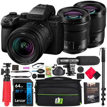 Panasonic LUMIX S5IIX Full Frame Mirrorless Camera with 2 Lens Kit 20-60mm + 85mm Bundle
