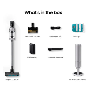 Samsung Bespoke AI Jet Lite Cordless Stick Vacuum with All-in-One Clean Station