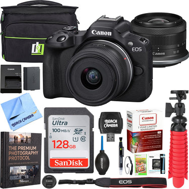 Canon EOS R50 Mirrorless Camera Black + 18-45mm IS STM Lens Kit Premier Bundle