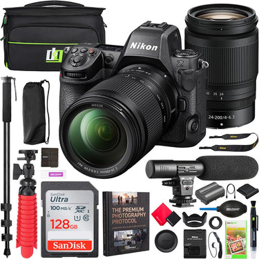 Nikon Z8 Full Frame FX Mirrorless 8K Camera Body + 24-200mm F4-6.3 VR Lens Kit Bundle