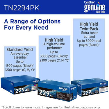 Brother Standard-Yield Toner 4 Pack (C/M/Y/BK) with Printer eBook & Essentials