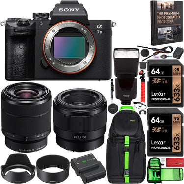 Sony a7 III Mirrorless 4K Camera 2 Lens Kit 28-70mm + 50mm Case 2 Battery Pro Bundle