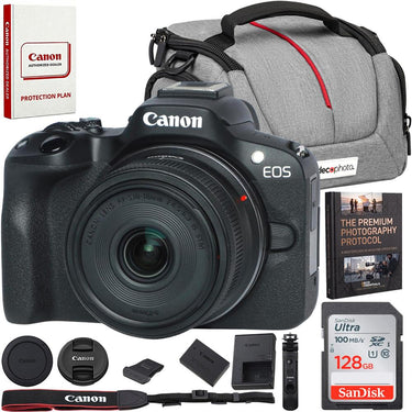 Canon EOS R50 Mirrorless Camera Vlogging Creator Kit with 128GB Memory Bundle