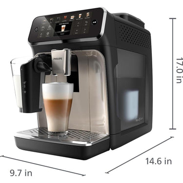 Philips 4400 Series Fully Automatic Espresso Machine, Black Chrome (EP4447/90)