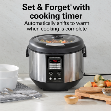 Hamilton Beach Stay or Go 20 Cup Portable Multi Cooker With Lid Latch