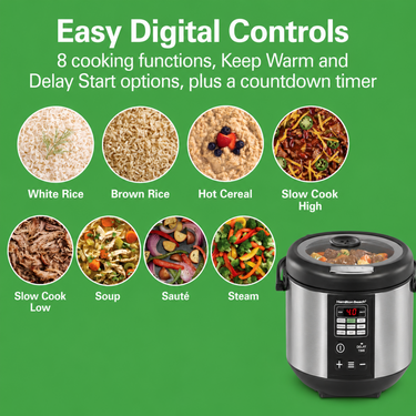 Hamilton Beach Stay or Go 20 Cup Portable Multi Cooker With Lid Latch