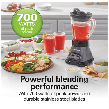 Hamilton Beach Blender and Food Processor Combo for Shakes & Smoothies - 58163, Gray and Black