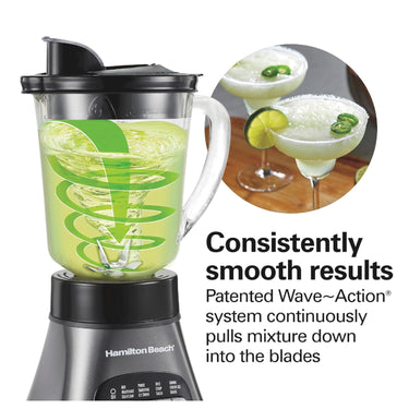 Hamilton Beach Blender and Food Processor Combo for Shakes & Smoothies - 58163, Gray and Black