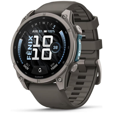 Garmin fenix 9 47 mm Titanium with pebble gray silicone band