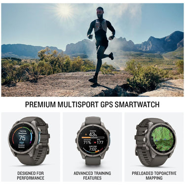 Garmin fenix 9 47 mm Titanium with pebble gray silicone band