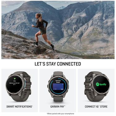 Garmin fenix 9 47 mm Titanium with pebble gray silicone band