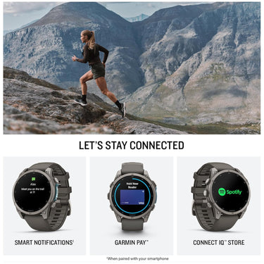 Garmin fenix 9 47 mm Titanium with pebble gray silicone band