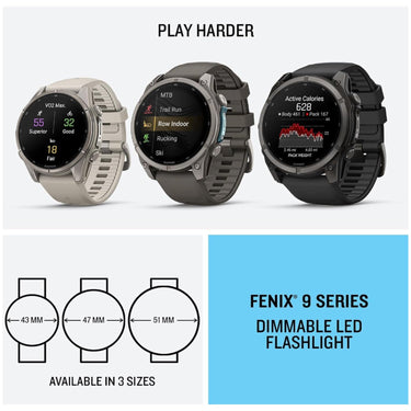 Garmin fenix 9 47 mm Titanium with pebble gray silicone band