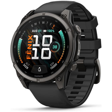 Garmin fenix 9 47 mm Carbon gray DLC titanium with black silicone band